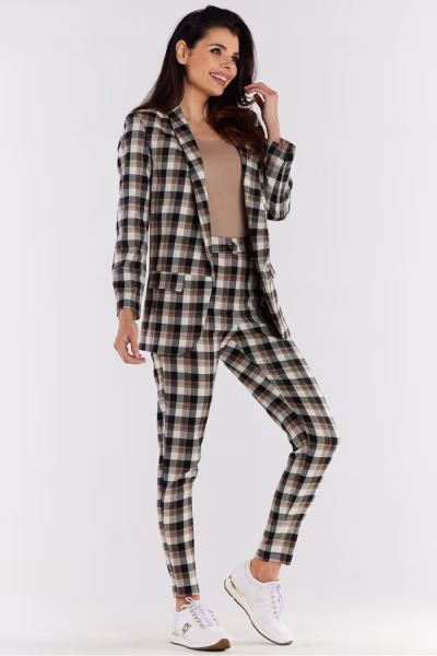 Spodnie Damskie Model A492 Brown/Beige - awama — zdjęcie 2
