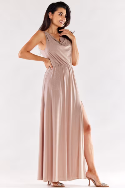 Sukienka Model A553 Beige - awama — zdjęcie 2