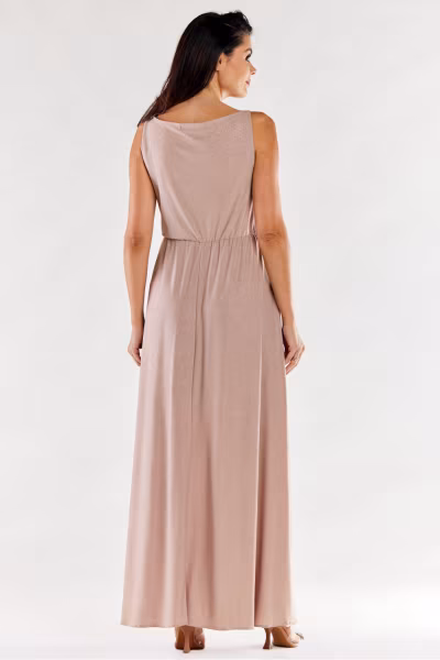 Sukienka Model A553 Beige - awama — zdjęcie 3