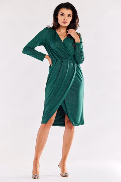 Sukienka Model A548 Bottle Green - awama — zdjęcie 2