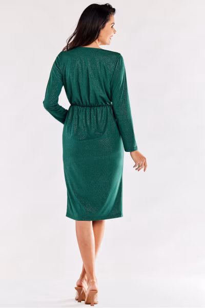 Sukienka Model A548 Bottle Green - awama — zdjęcie 3