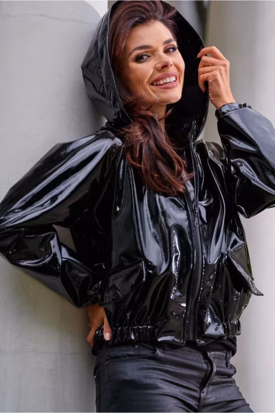 Kurtka Damska Model A380 Black - awama — zdjęcie 2