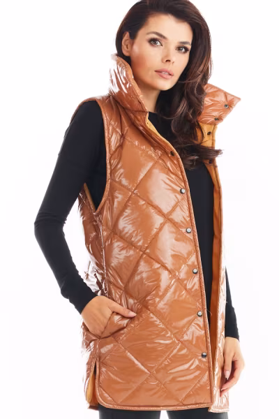 Kamizelka Damska Model A383 Beige Pikówka - awama — zdjęcie 1