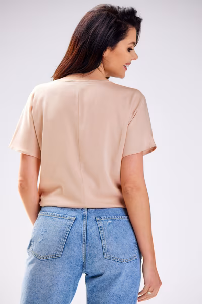 Bluzka Model A588 Beige - awama — zdjęcie 3