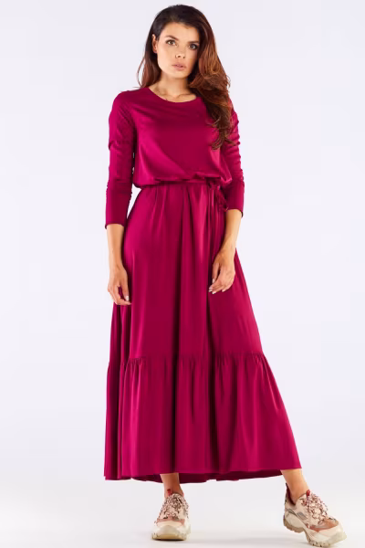 Sukienka Model A455 Bordo - awama — zdjęcie 1