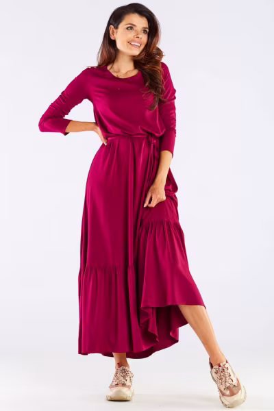 Sukienka Model A455 Bordo - awama — zdjęcie 2