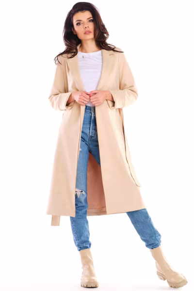 Płaszcz Damski Model A464 Beige - awama — zdjęcie 2