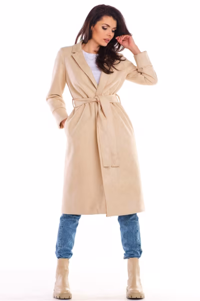 Płaszcz Damski Model A464 Beige - awama — zdjęcie 3