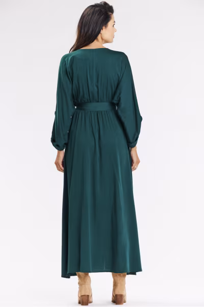 Sukienka Model A670 Bottle Green - awama — zdjęcie 3