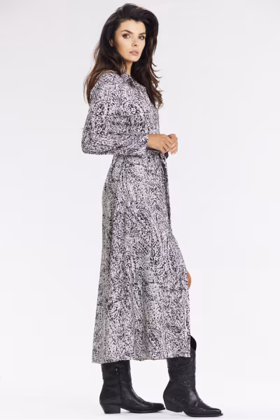 Sukienka Model A665 Black/White Pattern - awama — zdjęcie 2