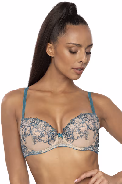 Biustonosz push up Biustonosz Push-up Model Maureen M-3808/11  Beige/Turkus - Mat — zdjęcie 1
