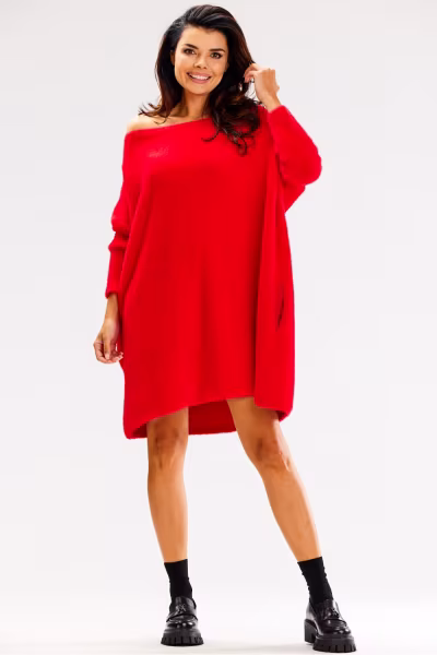Sweter Damski Model A618 Red - awama — zdjęcie 2