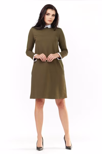 Sukienka Model A204 Khaki - awama — zdjęcie 2