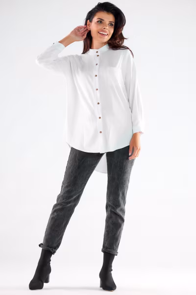 Koszula Damska Model A525 White - awama — zdjęcie 2