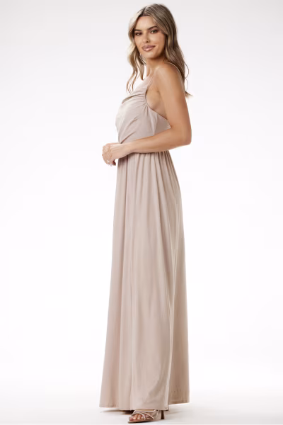 Sukienka Model A696 Beige - awama — zdjęcie 2