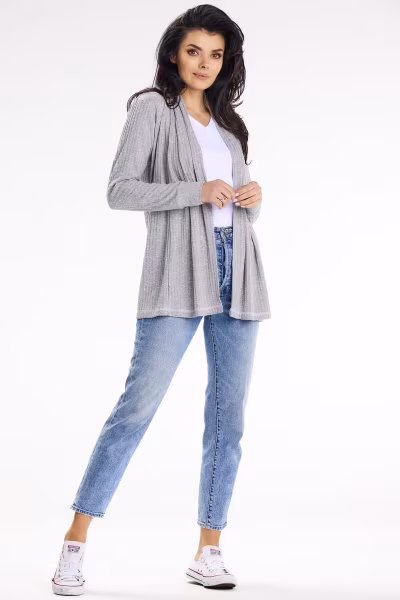 Sweter Kardigan Model A655 Grey - awama — zdjęcie 1