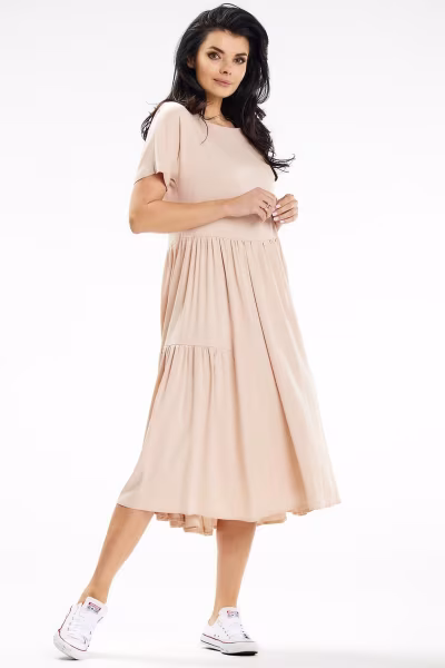 Sukienka Model A639 Beige - awama — zdjęcie 1