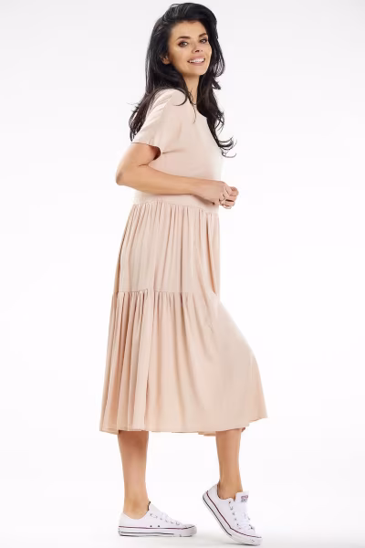 Sukienka Model A639 Beige - awama — zdjęcie 2