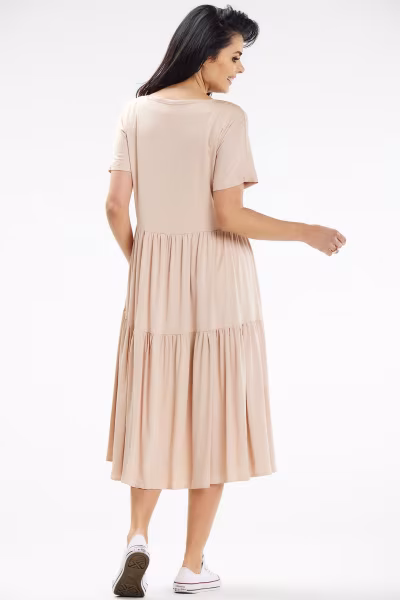 Sukienka Model A639 Beige - awama — zdjęcie 3