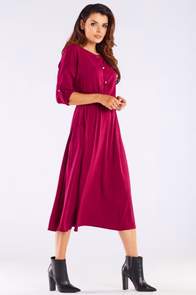 Sukienka Model A452 Bordo - awama — zdjęcie 3