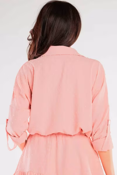 Koszula Damska Model A425 Powder Pink - awama — zdjęcie 3