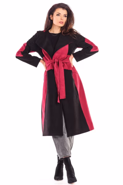 Płaszcz Damski Model A463 Bordo - awama — zdjęcie 1