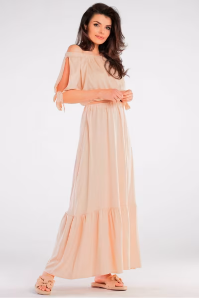 Bluzka Model A430 Beige - awama — zdjęcie 2
