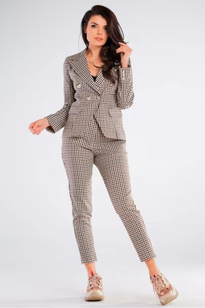 Spodnie Damskie Model A440 Brown - awama — zdjęcie 2