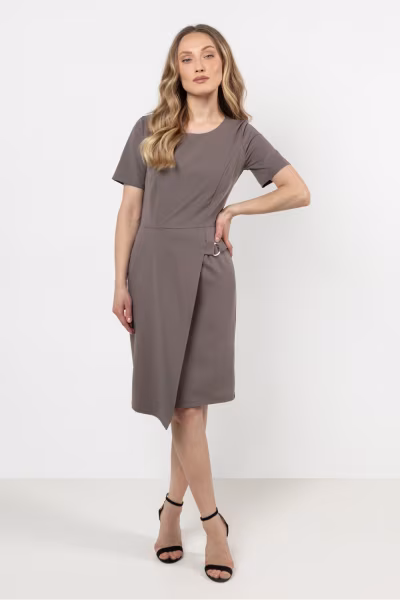 Sukienka Model A710 Taupe - awama — zdjęcie 2