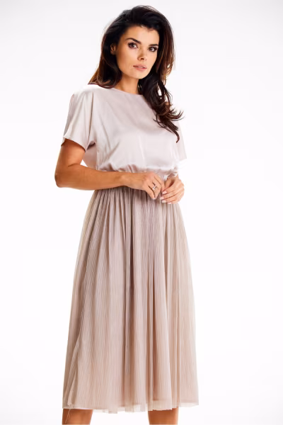 Sukienka Model A627 Beige - awama — zdjęcie 1