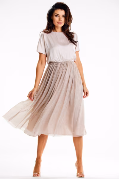 Sukienka Model A627 Beige - awama — zdjęcie 2