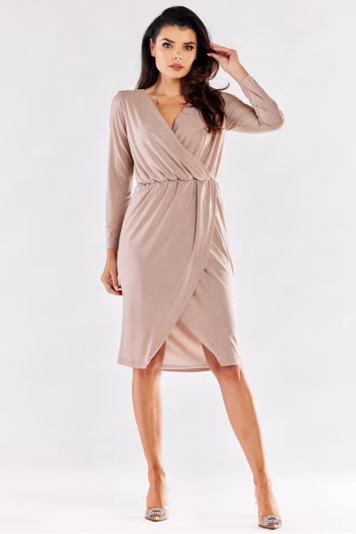 Sukienka Model A548 Beige - awama — zdjęcie 2