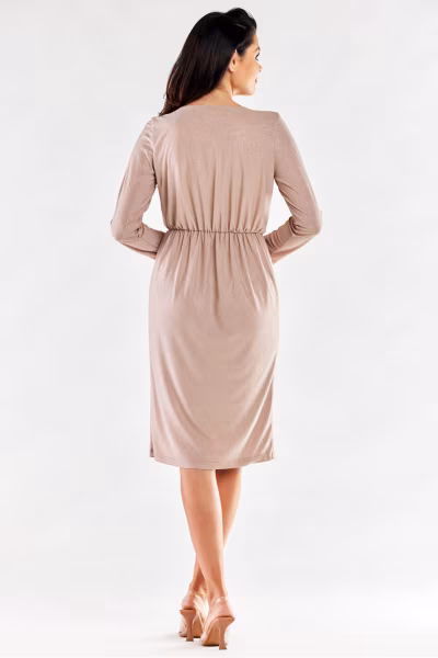 Sukienka Model A548 Beige - awama — zdjęcie 3
