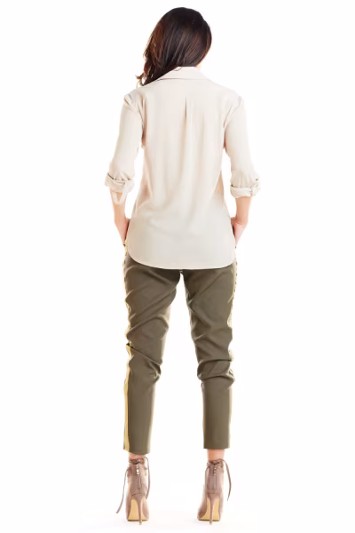 Spodnie Damskie Model A270 Khaki - awama — zdjęcie 3