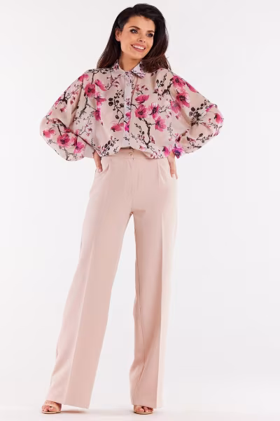 Koszula Damska Model A513 Cherry Flowers - awama — zdjęcie 2