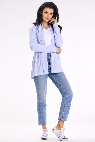 Sweter Kardigan Model A655 Blue - awama — zdjęcie 2