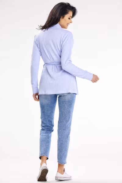 Sweter Kardigan Model A655 Blue - awama — zdjęcie 3