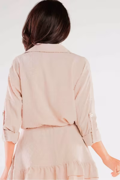 Koszula Damska Model A425 Beige - awama — zdjęcie 3