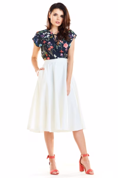 Spódnica Model A256 Ecru - awama — zdjęcie 1