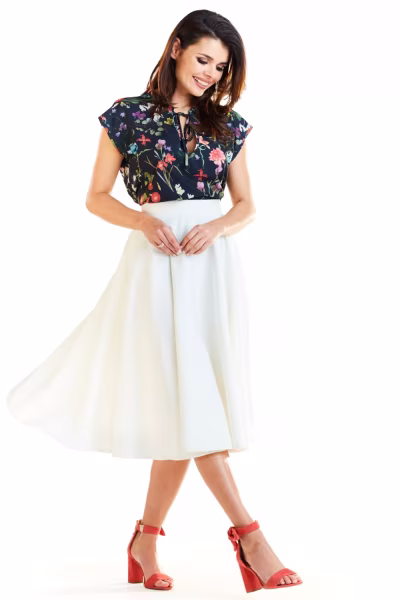 Spódnica Model A256 Ecru - awama — zdjęcie 2