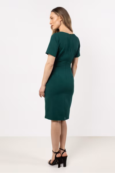 Sukienka Model A710 Bottle Green - awama — zdjęcie 3