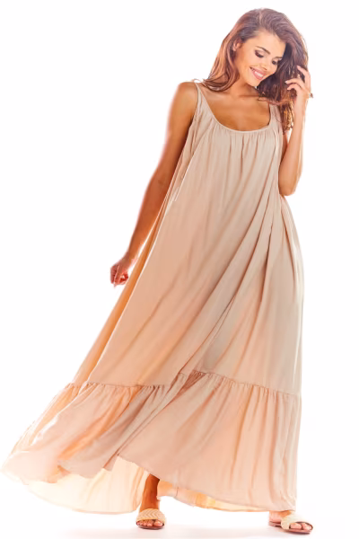 Sukienka Model A307 Beige - awama — zdjęcie 2
