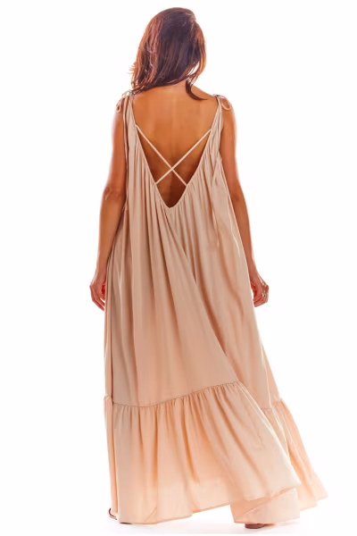 Sukienka Model A307 Beige - awama — zdjęcie 3