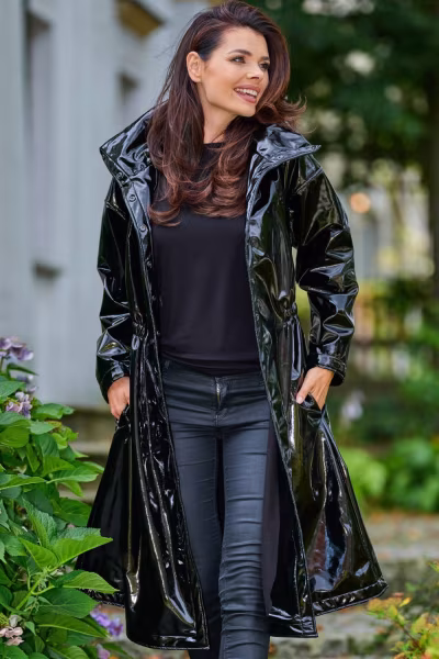 Płaszcz Damski Model A382 Black - awama — zdjęcie 2