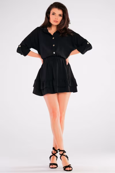 Koszula Damska Model A425 Black - awama — zdjęcie 1