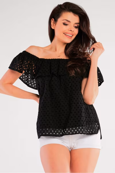 Bluzka Model A437 Black - awama — zdjęcie 1