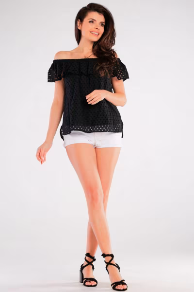 Bluzka Model A437 Black - awama — zdjęcie 2