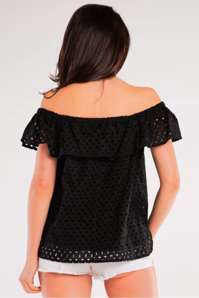 Bluzka Model A437 Black - awama — zdjęcie 3