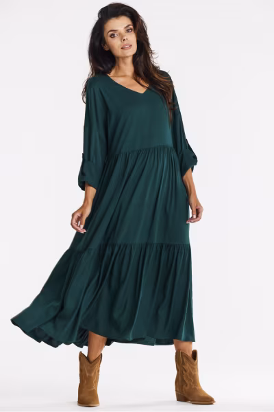 Sukienka Model A669 Bottle Green - awama — zdjęcie 1
