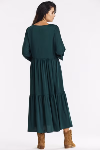 Sukienka Model A669 Bottle Green - awama — zdjęcie 3